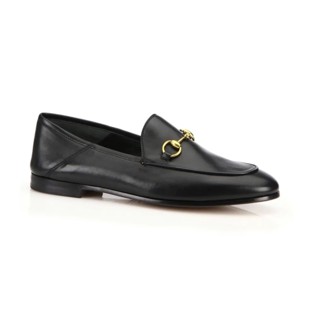 Gucci Brixton Leather Horsebit Loafers - 35.5